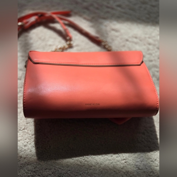 Anne Klein Apricot / Coral Bow Crossbody Bag - Picture 12 of 14